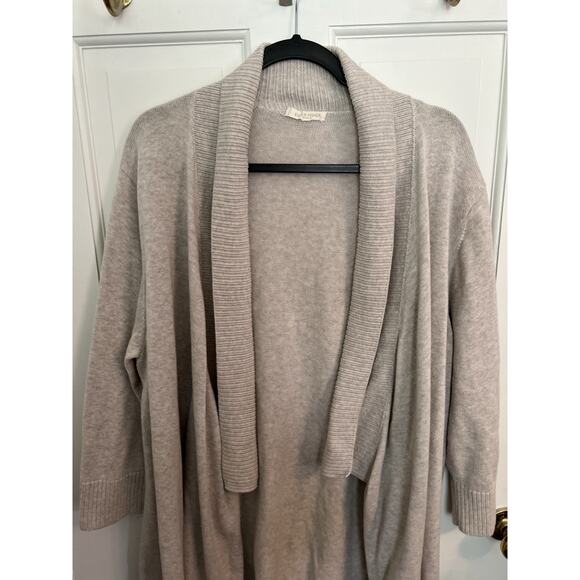 Eileen Fisher Woman 1X 100% Organic Cotton Open Knit Cardigan Oatmeal - Picture 2 of 11